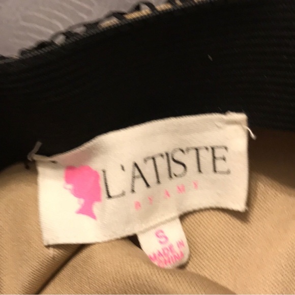 NWT L’ATISTE Black Lace Mini Match Set Top & Mini Skirt (Top L, Bottom S) - Picture 8 of 8